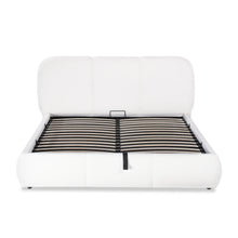 Load image into Gallery viewer, Bub Boucle Queen Gas Lift Bed Frame - White