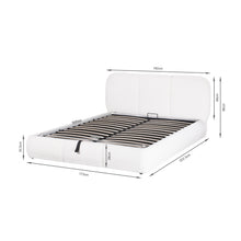 Load image into Gallery viewer, Bub Boucle Queen Gas Lift Bed Frame - White