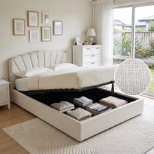 Load image into Gallery viewer, Shell Queen Gas Lift Bed Frame - Beige