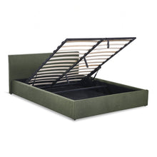 Load image into Gallery viewer, Lifteo Boucle Queen Gas Lift Bed Frame - Dark Green