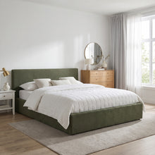 Load image into Gallery viewer, Lifteo Boucle Queen Gas Lift Bed Frame - Dark Green