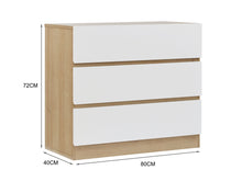 Load image into Gallery viewer, Harris 3 Drawers Tallboy - Oak + White
