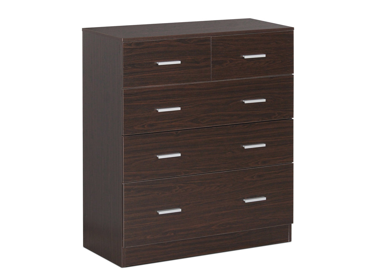 Natan Tallboy 5 Drawer Chest Dresser - Espresso