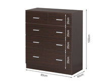 Load image into Gallery viewer, Natan Tallboy 5 Drawer Chest Dresser - Espresso