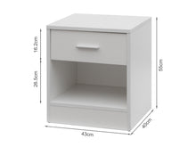 Load image into Gallery viewer, Clayton Bedside Table with Drawer - White At Betalife

