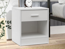 Load image into Gallery viewer, Clayton Bedside Table with Drawer - White
