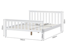 Load image into Gallery viewer, Andes double wooden bed frame - white
