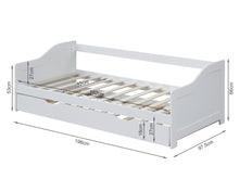 Load image into Gallery viewer, Laila Single Wooden Trundle Bed Frame - White