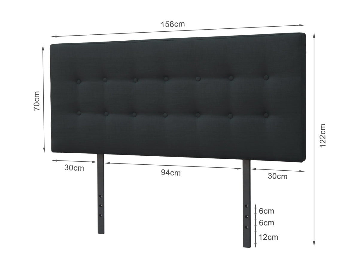 Susan Queen Fabric Upholstered Headboard - Black