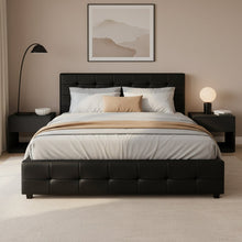 Load image into Gallery viewer, Augusta King PU Bed Frame - Black