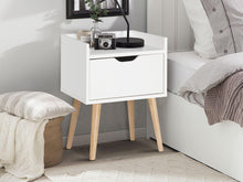 Load image into Gallery viewer, Tomi Bedside Table Nightstand - White
