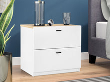 Load image into Gallery viewer, Hekla Wooden Bedside Table Nightstand with 2 Drawers - White