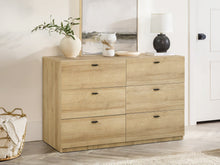 Load image into Gallery viewer, Hekla Low Boy 6 Drawer Chest Dresser - Oak
