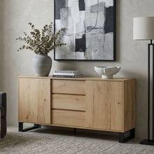 Load image into Gallery viewer, Frohna Sideboard Buffet Table with 3 Drawers - Oak