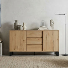 Load image into Gallery viewer, Frohna Sideboard Buffet Table with 3 Drawers - Oak