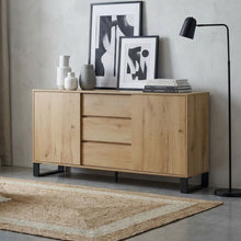Load image into Gallery viewer, Frohna Sideboard Buffet Table with 3 Drawers - Oak