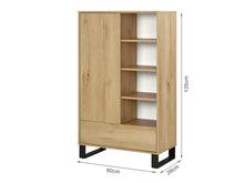 Load image into Gallery viewer, Frohna Bookshelf Cabinet with Drawer - Oak
