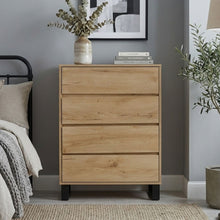 Load image into Gallery viewer, Frohna Tallboy 4 Drawer Chest Dresser - Oak