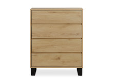 Load image into Gallery viewer, Frohna Tallboy 4 Drawer Chest Dresser - Oak