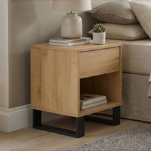 Load image into Gallery viewer, Frohna Wooden Bedside Table Nightstand - Oak