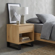 Load image into Gallery viewer, Frohna Wooden Bedside Table Nightstand - Oak