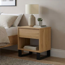 Load image into Gallery viewer, Frohna Wooden Bedside Table Nightstand - Oak
