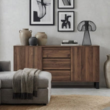 Load image into Gallery viewer, Frohna Sideboard Buffet Table with 3 Drawers - Walnut