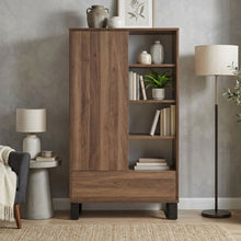 Load image into Gallery viewer, Frohna Bookshelf Cabinet with Drawer - Walnut