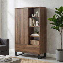 Load image into Gallery viewer, Frohna Bookshelf Cabinet with Drawer - Walnut