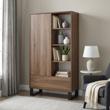 Load image into Gallery viewer, Frohna Bookshelf Cabinet with Drawer - Walnut