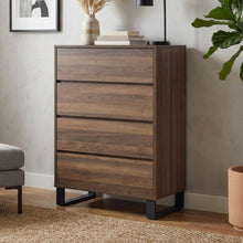Load image into Gallery viewer, Frohna Tallboy 4 Drawer Chest Dresser - Walnut