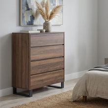 Load image into Gallery viewer, Frohna Tallboy 4 Drawer Chest Dresser - Walnut