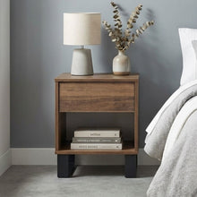 Load image into Gallery viewer, Frohna Wooden Bedside Table Nightstand - Walnut