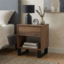 Load image into Gallery viewer, Frohna Wooden Bedside Table Nightstand - Walnut