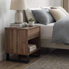 Load image into Gallery viewer, Frohna Wooden Bedside Table Nightstand - Walnut