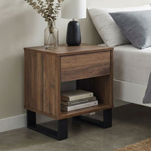 Load image into Gallery viewer, Frohna Wooden Bedside Table Nightstand - Walnut