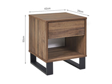 Load image into Gallery viewer, Frohna Wooden Bedside Table Nightstand - Walnut
