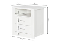 Load image into Gallery viewer, Mateo Wooden Bedside Table with 2 Drawer - White At Betalife
