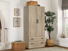 Load image into Gallery viewer, Bram 2 Door Wardrobe with 2 Drawers - Oak