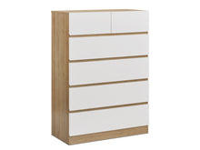 Load image into Gallery viewer, Harris 6 Drawers Tallboy - Oak + White
