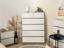 Load image into Gallery viewer, Harris 6 Drawers Tallboy - Oak + White
