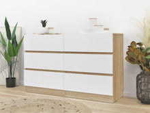 Load image into Gallery viewer, Harris 6 Drawers Low Boy - Oak + White