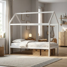 Load image into Gallery viewer, Mayon Single Wooden House Bed Frame - White
