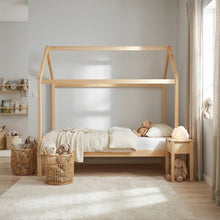 Load image into Gallery viewer, Mayon Single Wooden House Bed Frame - Oak