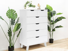 Load image into Gallery viewer, Schertz Wooden Tallboy 6 Drawers - White
