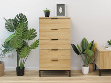 Load image into Gallery viewer, Ocala Tallboy 5 Drawer Chest Dresser - Oak
