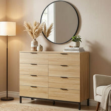 Load image into Gallery viewer, Ocala Low Boy 8 Drawer Chest Dresser - Oak