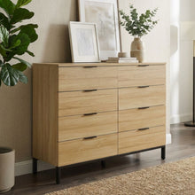Load image into Gallery viewer, Ocala Low Boy 8 Drawer Chest Dresser - Oak