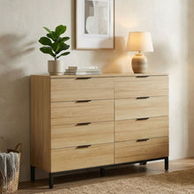 Load image into Gallery viewer, Ocala Low Boy 8 Drawer Chest Dresser - Oak
