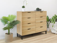 Load image into Gallery viewer, Ocala Low Boy 8 Drawer Chest Dresser - Oak
